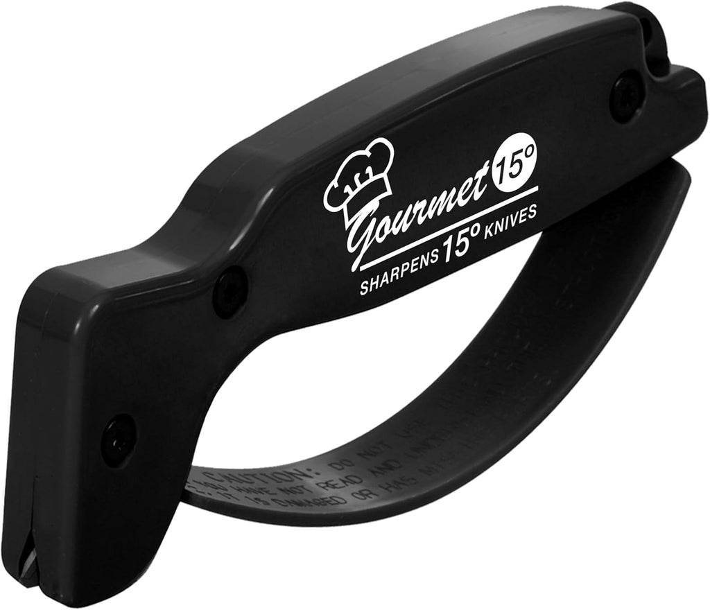 Gourmet Series, 15 Degree Knife Sharpener for Gourmet Knives, Diamond-Honed Tungsten Carbide Reversible Blades, Hones