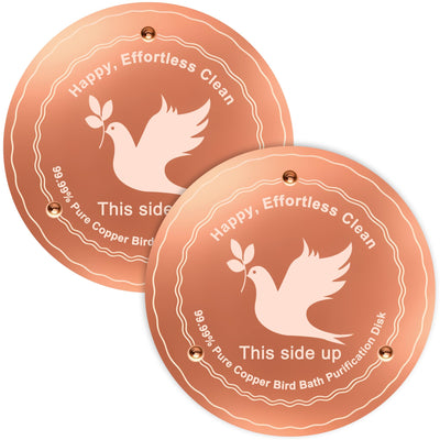 2-Pack Bird Bath Copper Disk, 99.99% Pure Copper Water Purification Plate with Triple-Point Support, 4 Inch 0.6mm