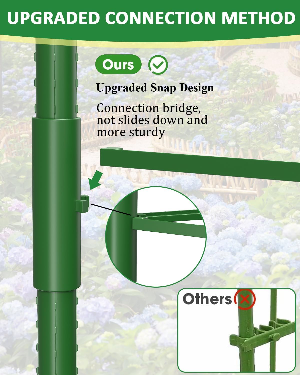 3 Pack Tomato Cages for Garden, 51in*13in Adjustable Tomatoes Plant Stakes Support Cages Trellis, Garden Trellis for
