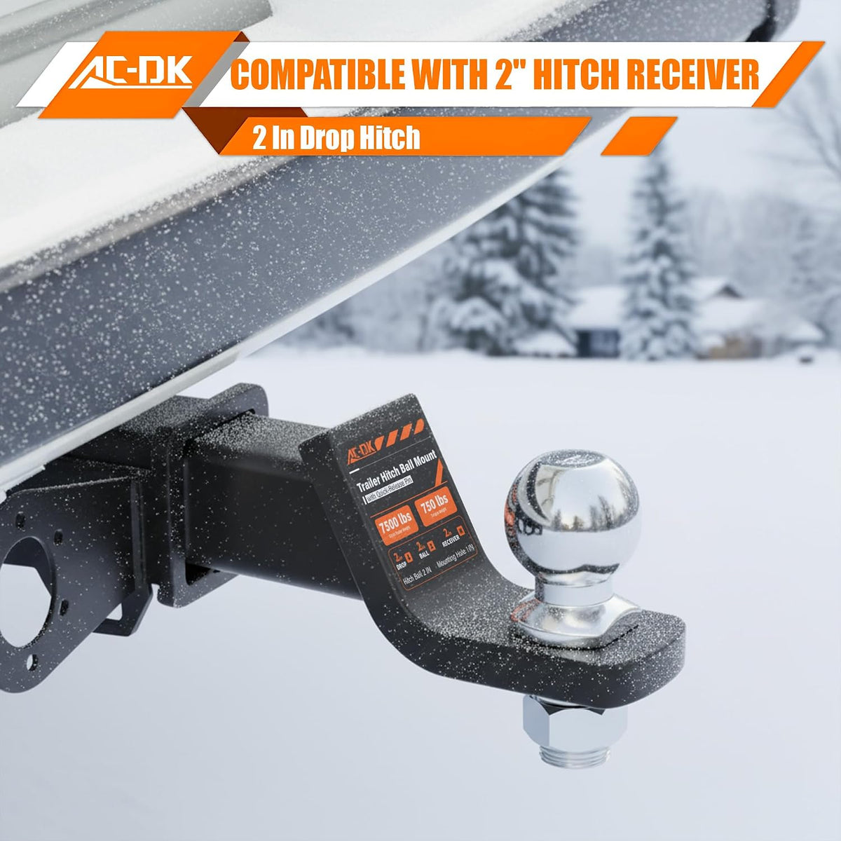 Trailer Hitch Ball Mount with 2" Ball for 2-Inch Receiver