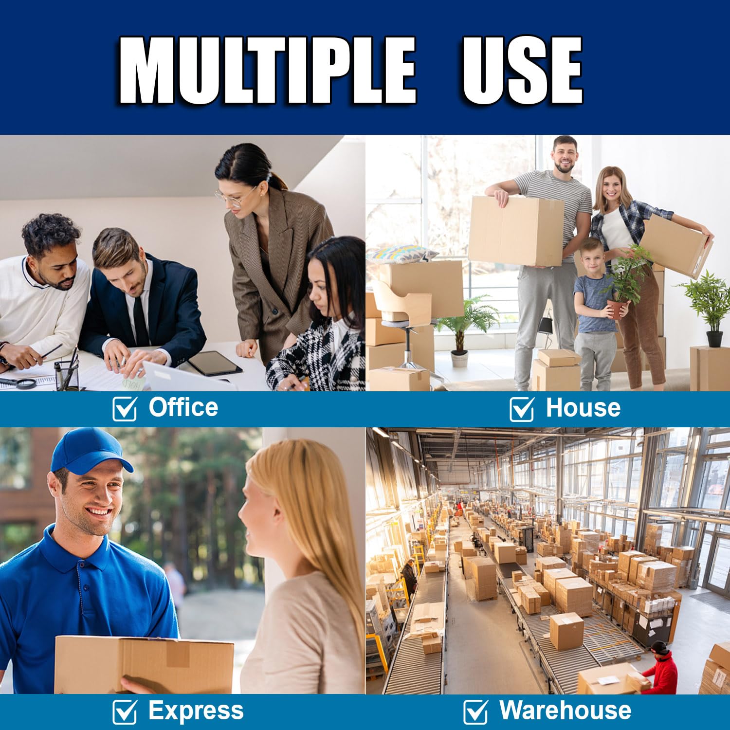 Heavy Duty Packing Tape 2.7mil x 1.88" x 60 Yards, 6 Rolls,Industrial 3" Core, Clear, Great for Packing, Shipping &