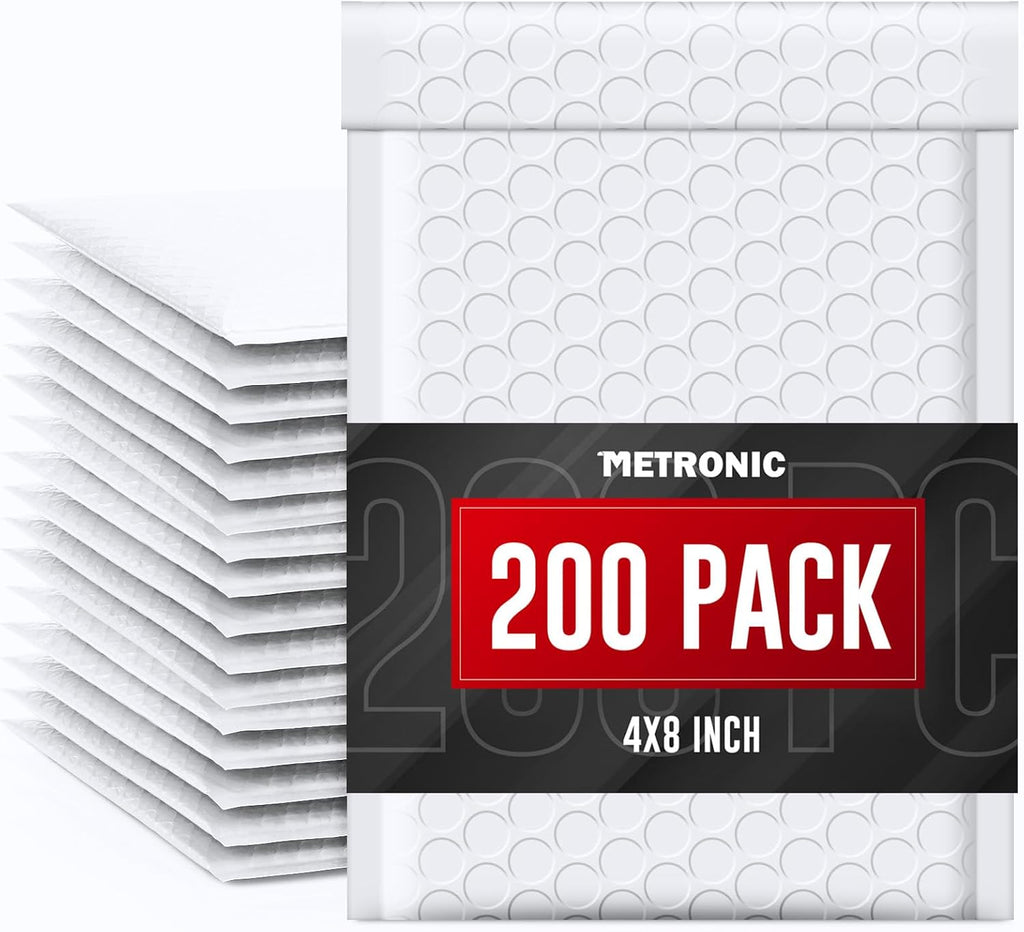4x8 Inch Small Bubble Mailers 200 Pack White Padded Envelopes