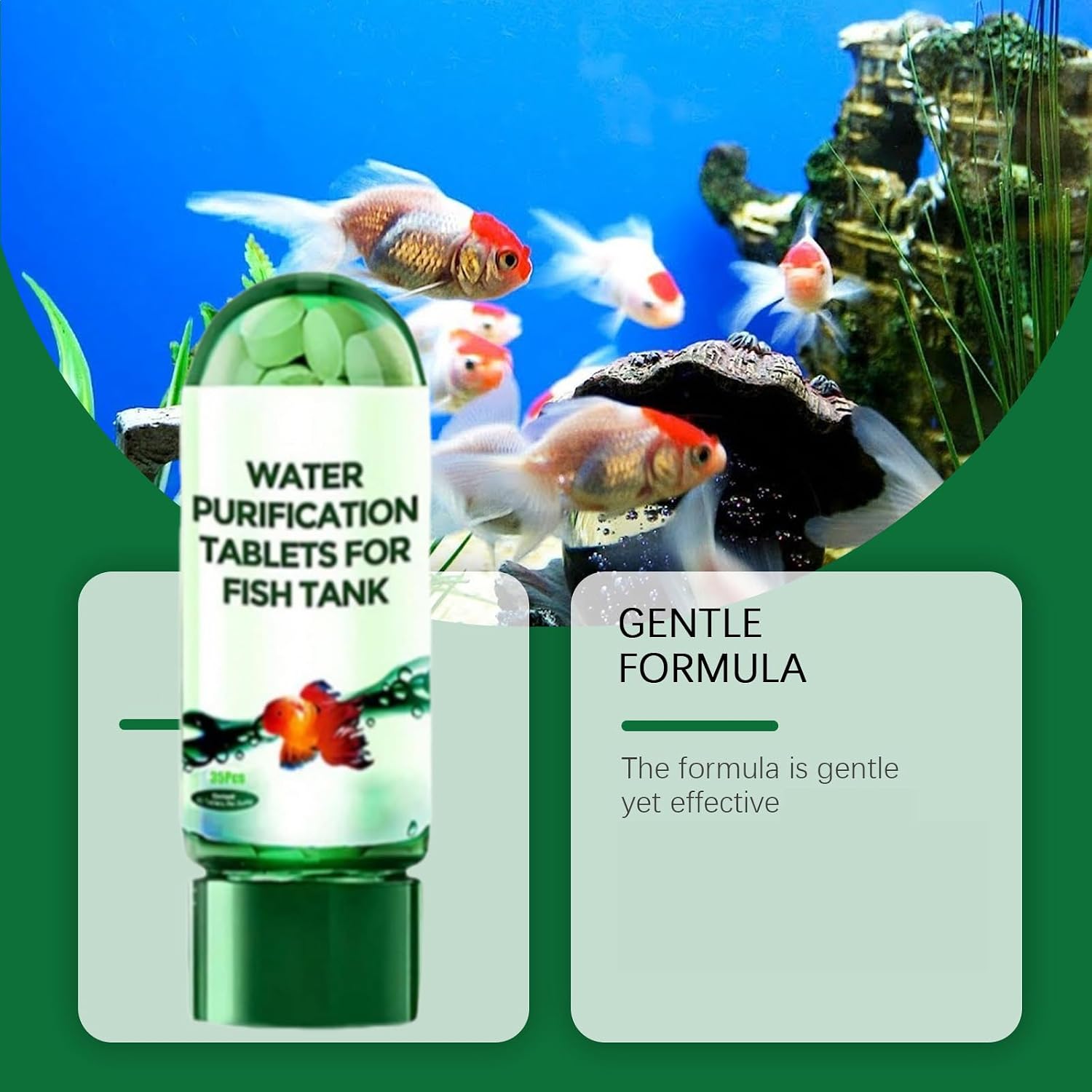 Powerful Aquarium Water Purification Tablet,Water Purification Tablets for Fish Tank,Remove All Kinds of Turbidity
