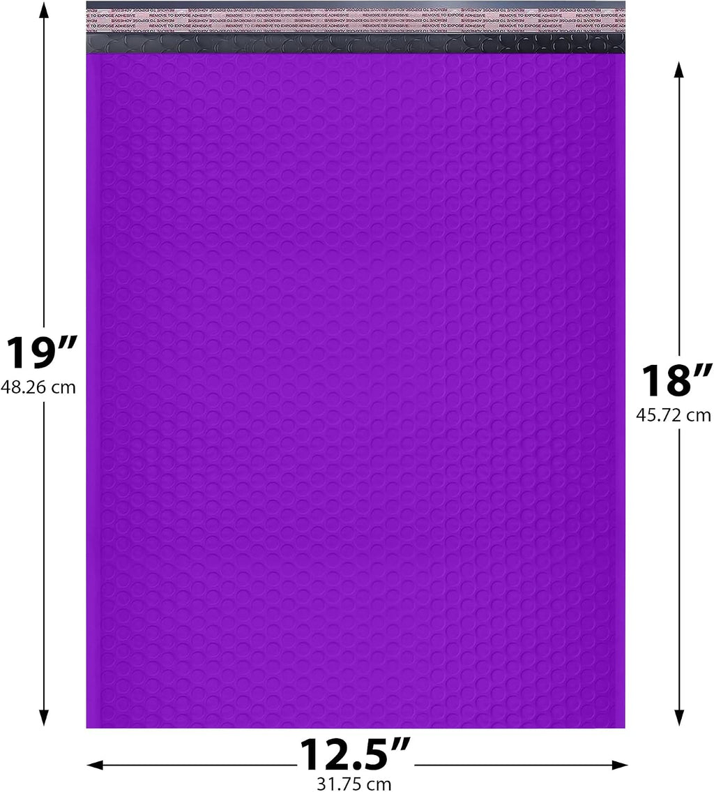 Purple Bubble Mailers 12.5x19, Self Seal Poly Padded Envelopes #6, 50 Pack