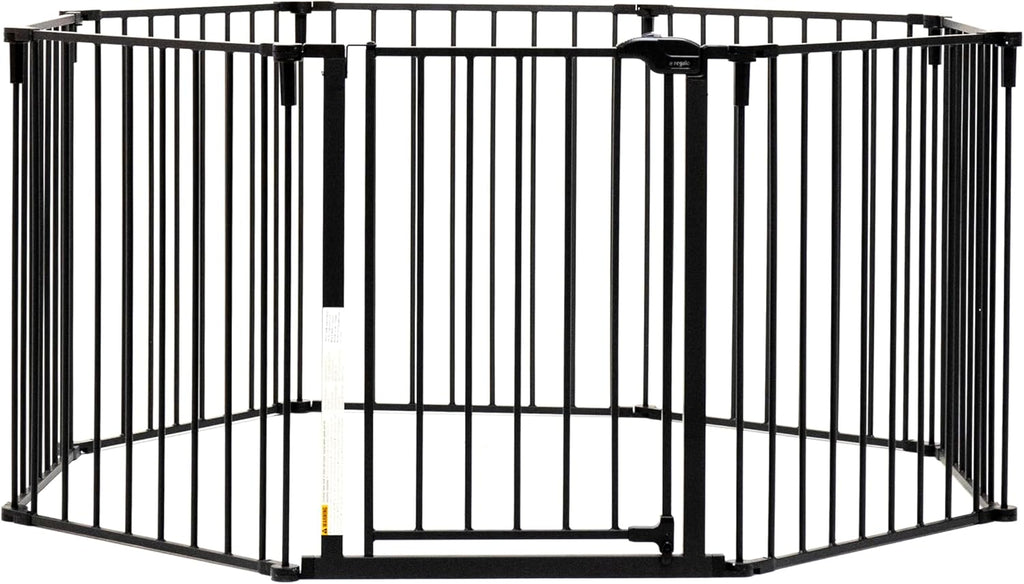 Safety 192" Super Wide Baby Gate & Play Yard, 2-in-1 Convertible Extra Wide Safety Barrier, Hardware Mounted for