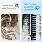 Terminal Block,2 Pack 4 Circuits 20-30A 200v-450v Dual Row Screw Terminals Strip +16 PCS Heat Shrink Wire Connectors