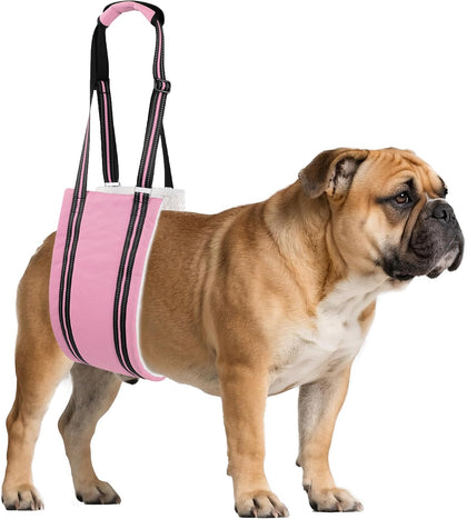 Adjustable Dog Sling Dog Lift Harness Hind Leg Support, Pink S
