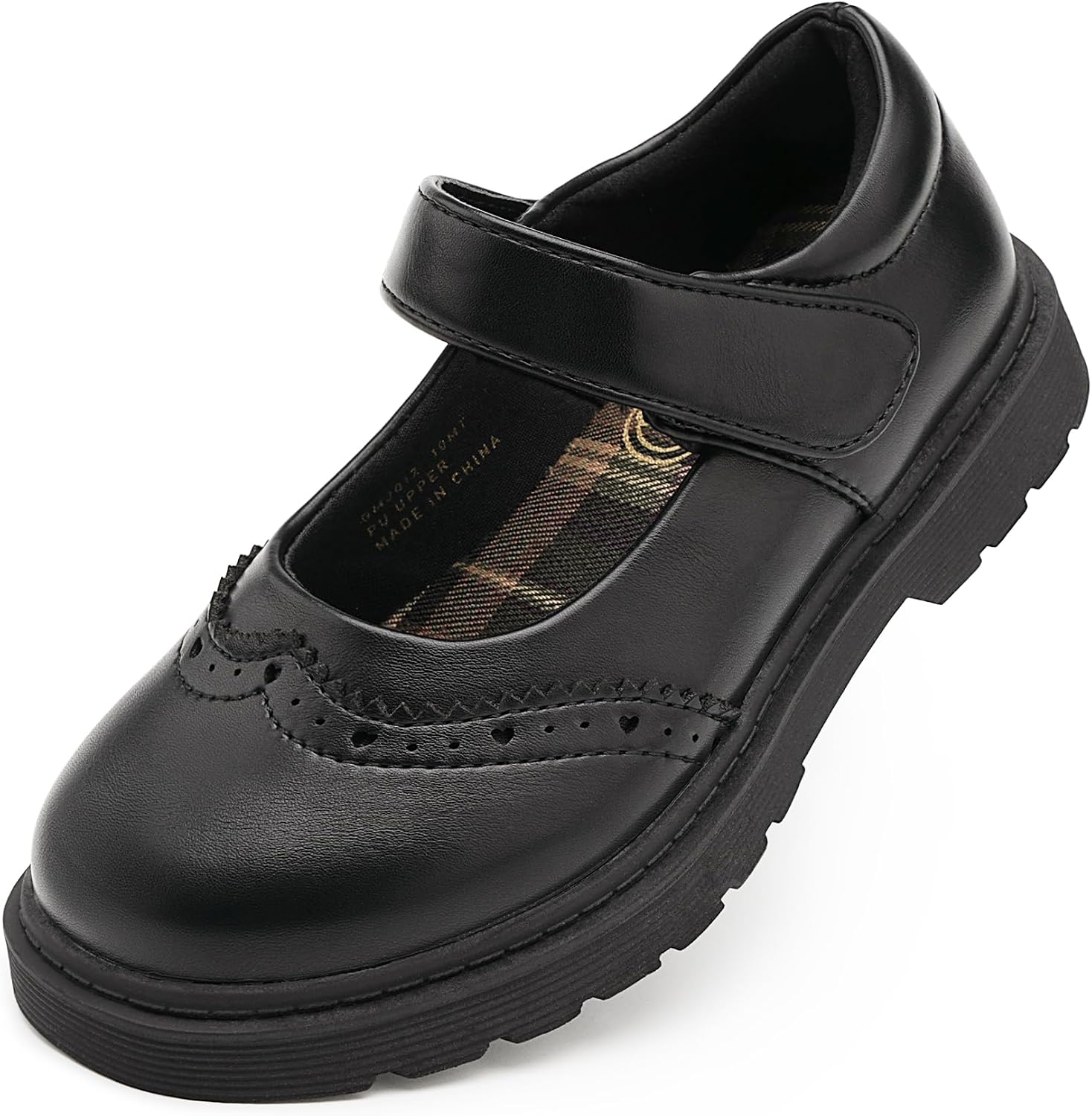 Girls School Shoes Chunky Oxford Mary Jane Flats | Chunky sole, Cushioned comfort, Lace-up style, Durable outsole