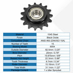 uxcell #50 Roller Chain Idler Sprocket, Type C 20mm Bore 5/8" Pitch