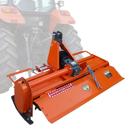 49" Rotary Tiller Attachment for Cat 1 Tractors | 3-Point Hitch, 540RPM Driven Cultivator with Replaceable L-Shaped