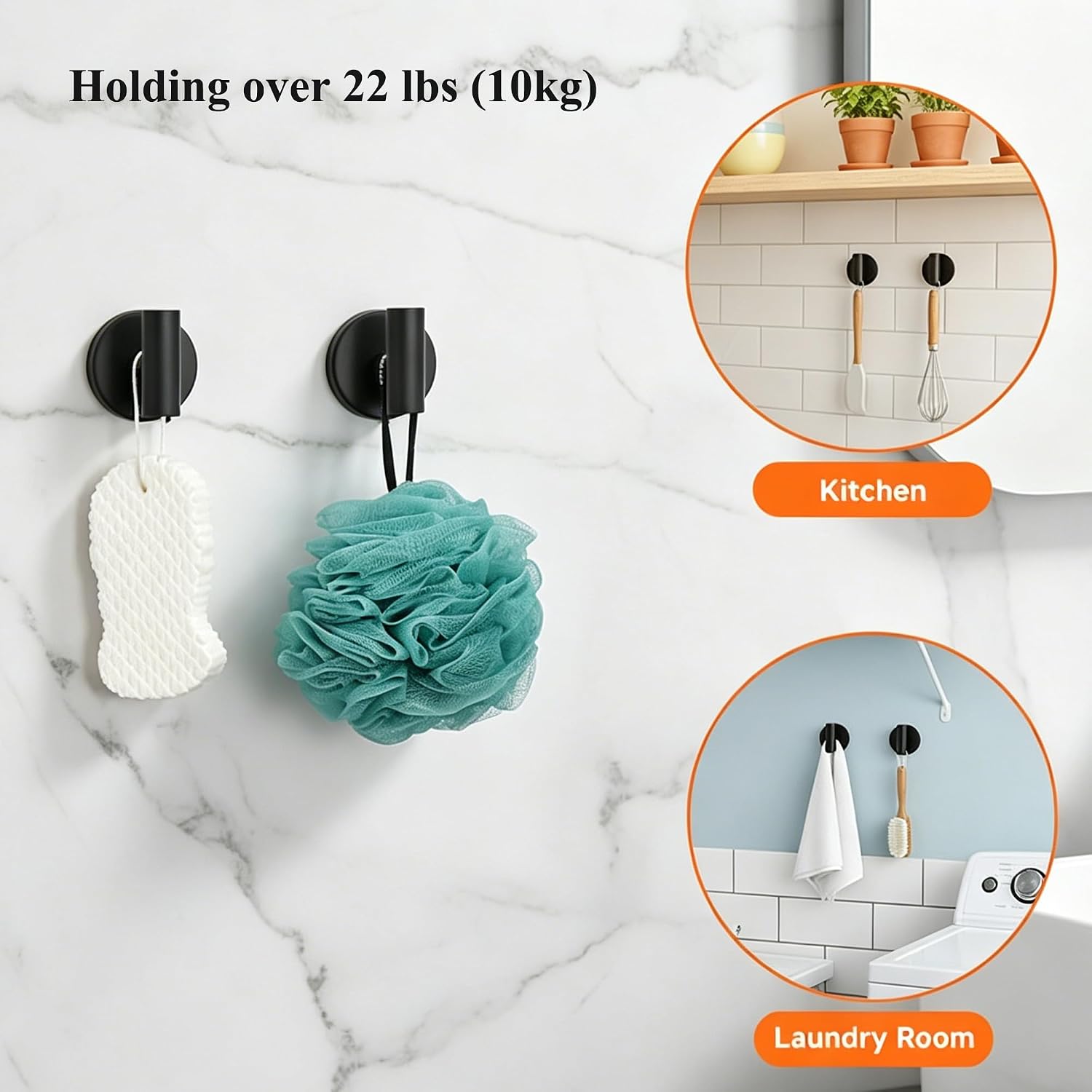 7-Piece Bathroom Hardware Accessories Set, SUS304 Towel Bar, Black | 25.9-Inch Towel Rack, Oval Towel Ring, Toilet