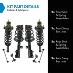 TRQ Front and Rear Suspension Kit Complete Strut & Coil Spring Assembly