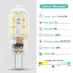 G4 LED Bulb, 12V Bi Pin, 20W Halogen Bulb Replacement 6000K