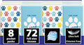 Travel Tissues, 8-Pack, 72 Soft 3-Ply Sheets, Playful Dog Design