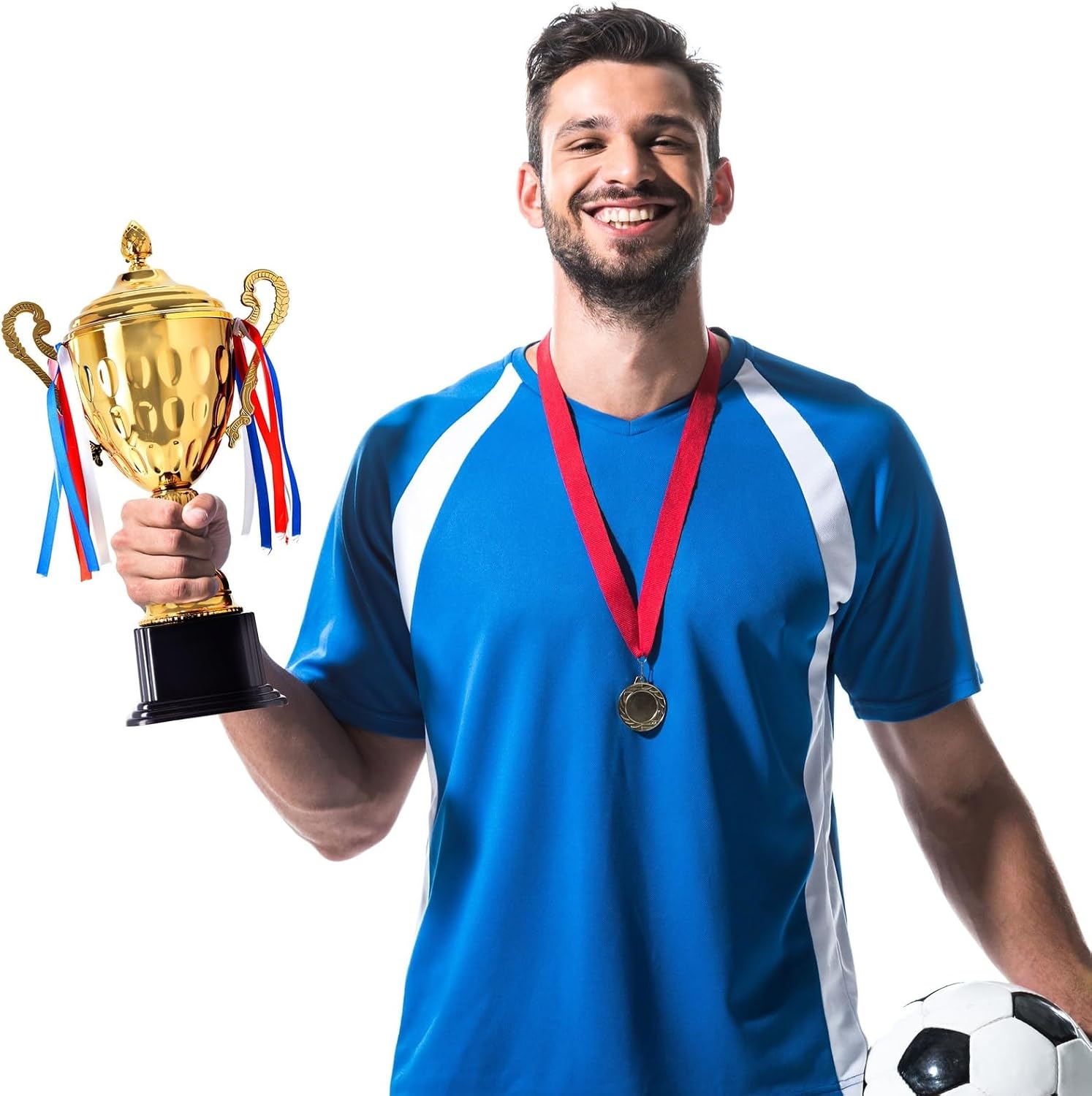 Trophy Award Cup - 16.63-Inch Gold-Plated Steel, Glossy Finish - 1st Place Award, Soccer Cup & Football Trophy