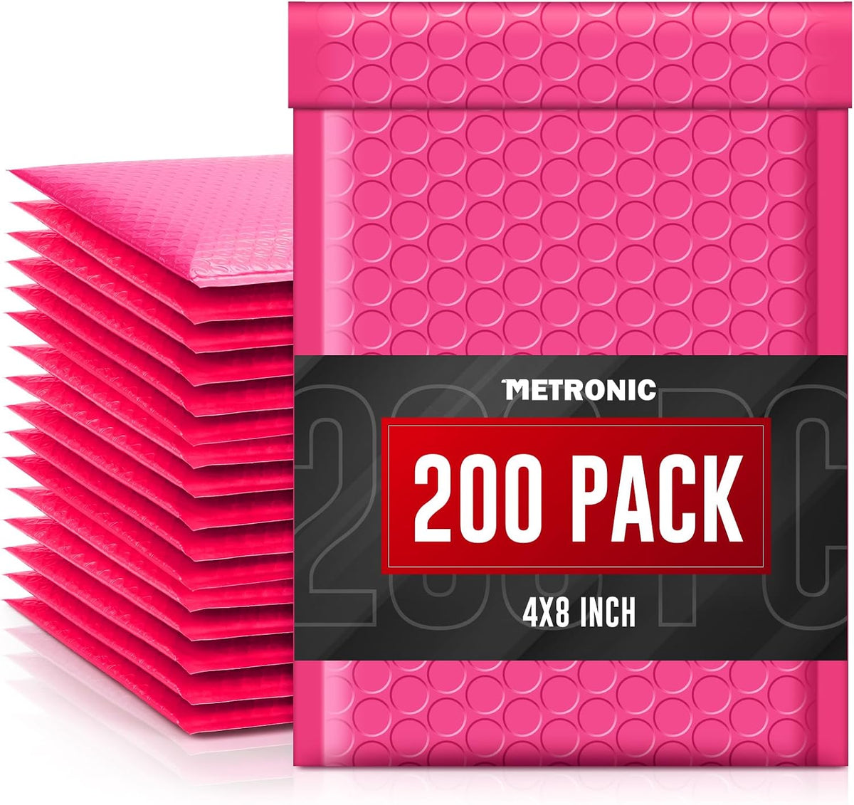 Small Bubble Mailers 4x8 Inch 200 Pack Pink Padded Envelopes