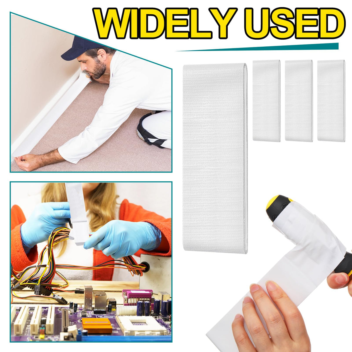 4 Pcs 1.77" x10 ft Travel Duct Tape Mini Pocket Size Roll, White