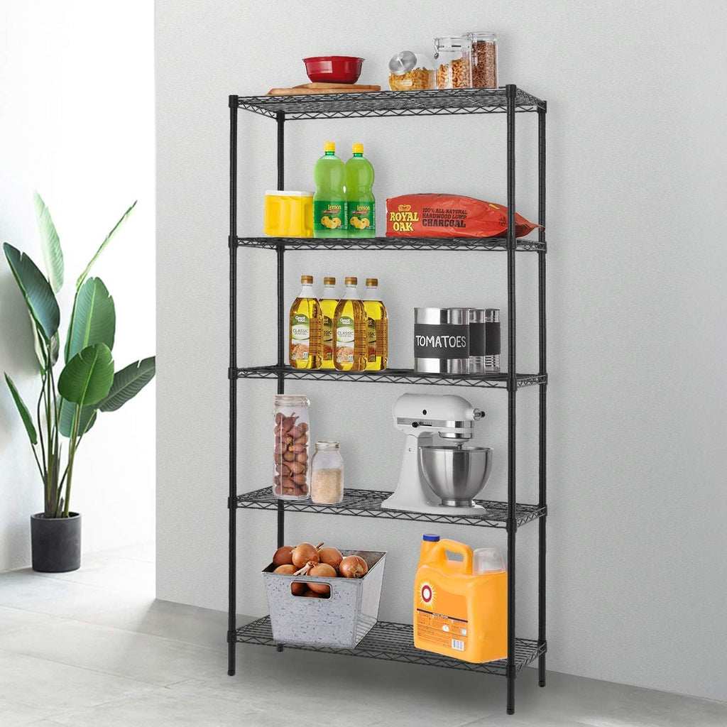14" D×36" W×72" H Wire Shelving Unit Commercial Metal Shelf with 5 Tier Adjustable Layer Rack Strong Steel for