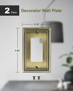 TREEWELL 2-Pack Decorator Outlet Cover Plate, Antique Brass