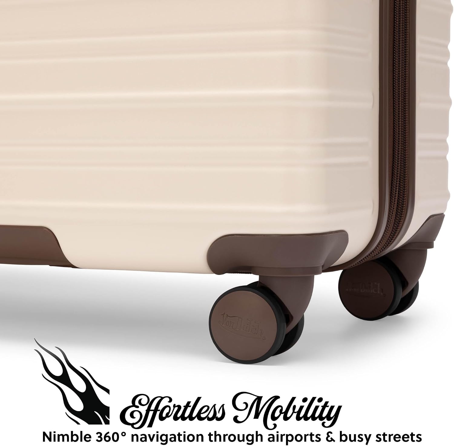 Ivory Retro Trek 3-Piece Expandable Hardside Spinner Luggage Set