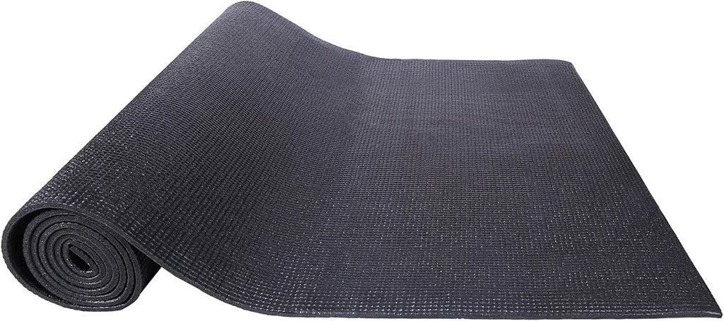 Signature Fitness All Purpose 0.25 Inch Thick High Density No Tear Exercise Yoga Mat with Strap & Lightweight