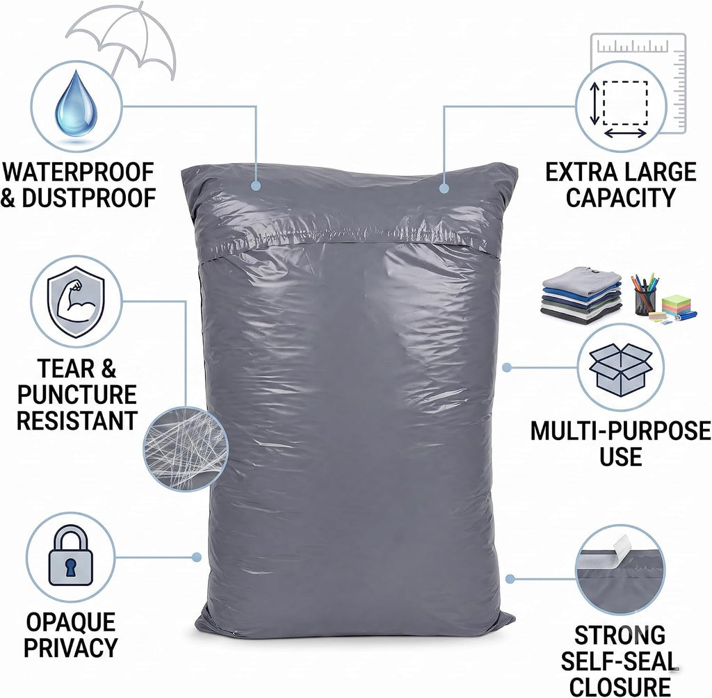 Extra Large Poly Mailers 24x36, 5 PCS Large Shipping Bags Bulk for Clothing