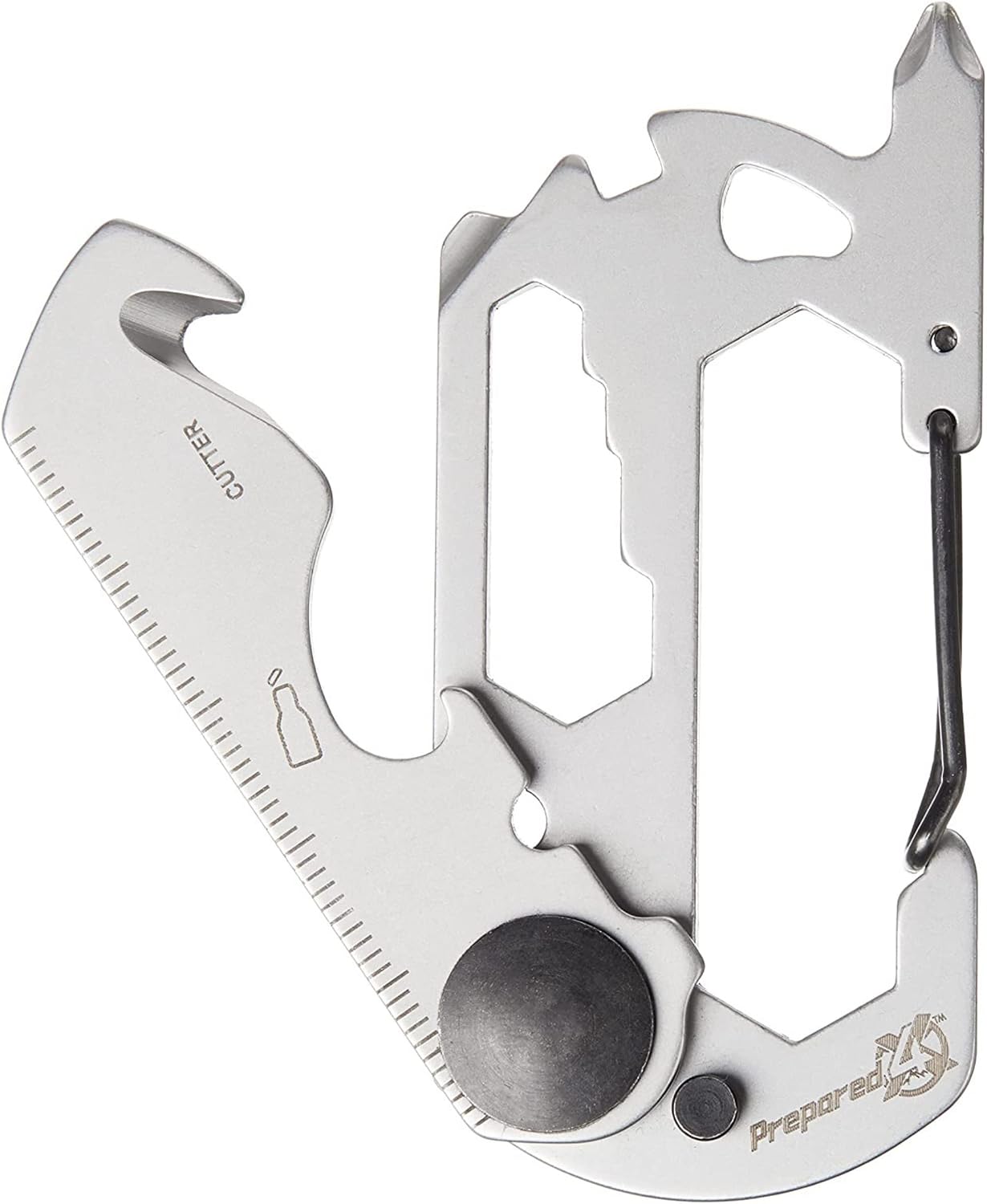 Multitool Carabiner Keychain – 10-in-1 Stainless Steel EDC Tactical Survival Gear – Screwdriver, Ruler, Bottle