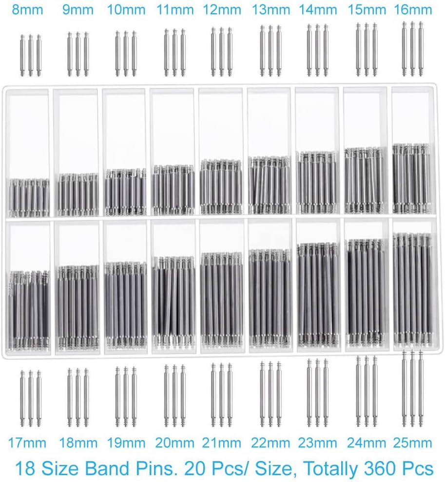 Watch Link Remover Kit with Spring Bar Tool Watch Band Tool and 360 Pcs Watch Strap Link Pins for Watch Repair and