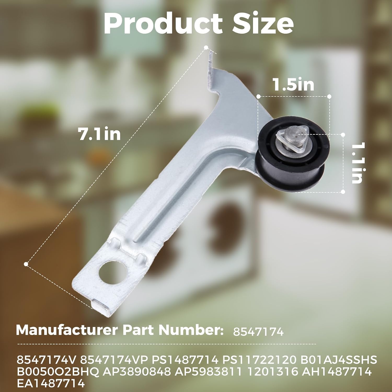 8547174 Dryer Idler Pulley, Replacement for Whirlpool, Maytag, Kenmore | Compatible with Kitchen Aid 8547174VP