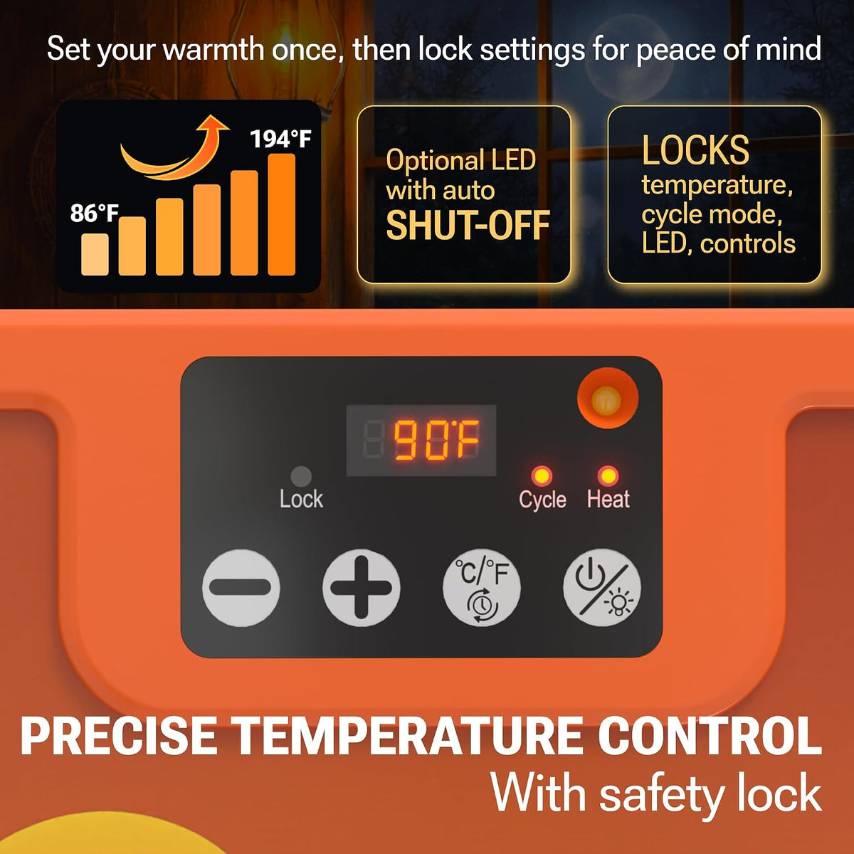 Chicken Coop Heater with New Technology Far-Infrared Heating - Adjustable Radiant Panel for Chicks, Fire-Safe Coop