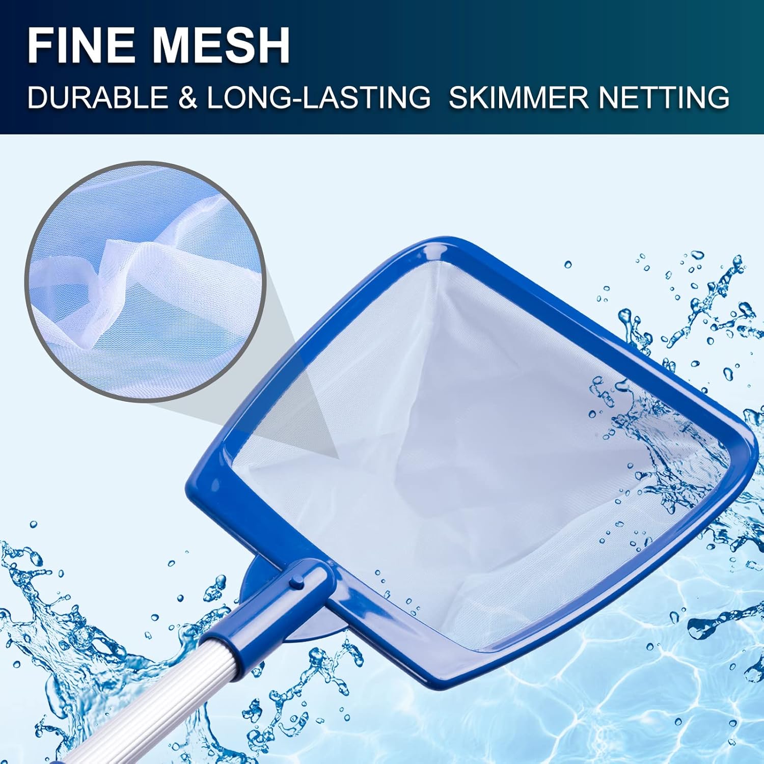 Hot Tub Skimmer Net Handheld, Professional Pool, Spa, Pound Skimmer Net with Aluminum Pole Handle, Deep Ultra Fine