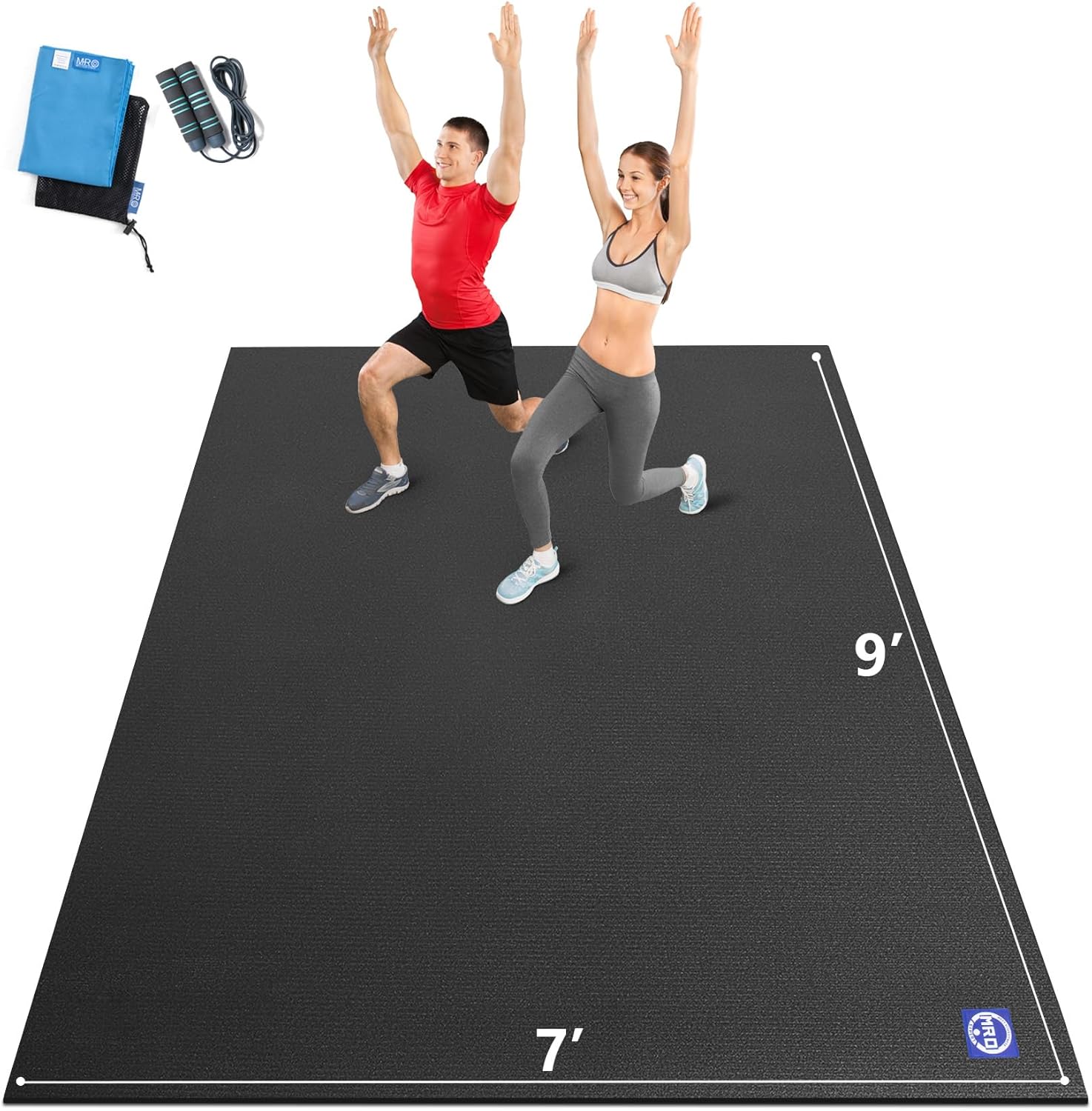 Extra Large Exercise Mat 12'x7'/9'x7'/7'x7'/7'x5'(7mm), High-Density Workout Mats for Home Gym Flooring, Non-Slip
