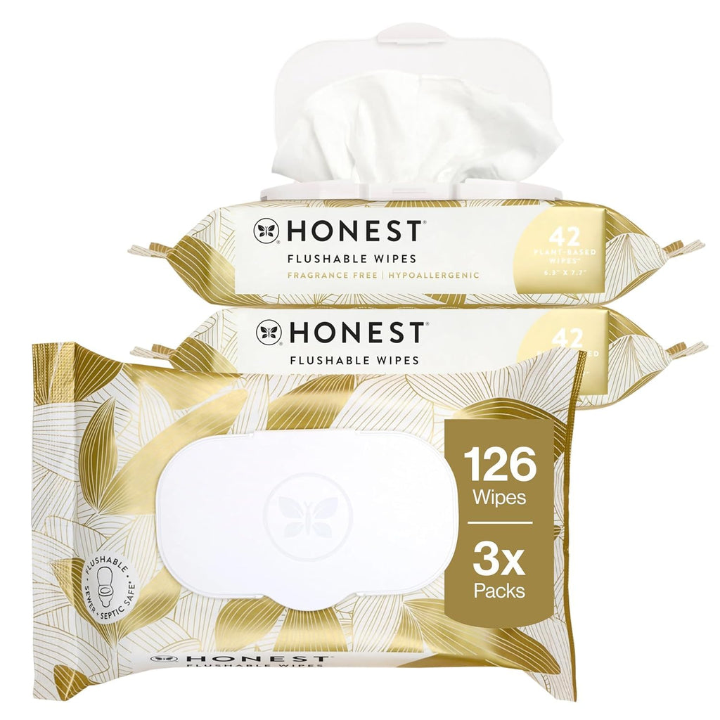 Flushable Wipes, Hypoallergenic, Gilded Wings, 126 Count