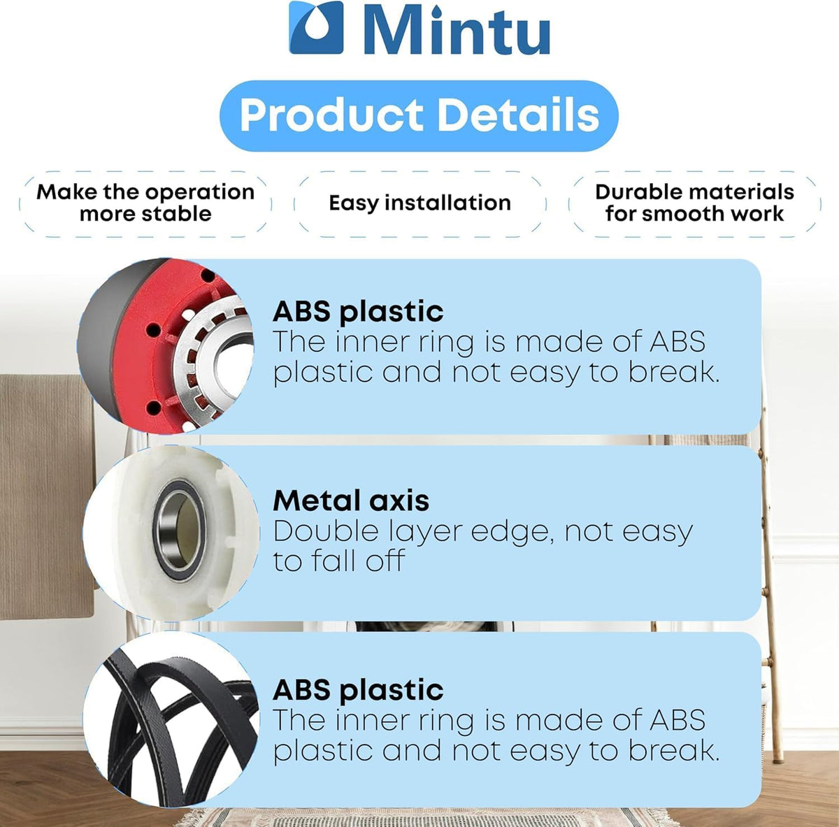 Dryer Repair Kit Replacement For Kenmore 110.85091401 Elite Front Loader Dryer, Kenmore 90 Series - 110.60922990 11060922990 With Roller, Belt & Pulley Etc