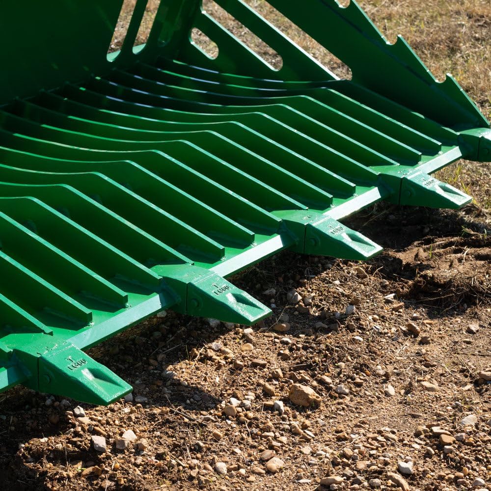 72in Fine Grade Skeleton Rock Bucket Fits John Deere Hook & Pin Tractors, Open-Tined Bottom for Fine Grade Sifting
