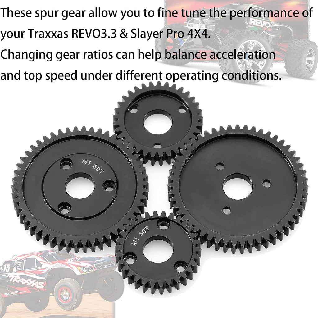 M1 Spur Gear 1.0 Metric Pitch 36-Tooth, 30T 32T 34T 36T 38T 40T 42T 44T 46T 48T 50T 52T Spur Gear Mod 1 for TRAXXAS Slayer Pro 4X4 Revo 3.3 ARRMA HPI HOBAO LOSI, Hardened Steel Upgrade Part Gear (36T)