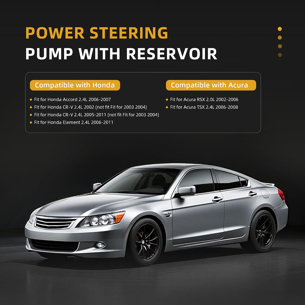 Power Steering Pump w/Pulley, for Acura RSX 2002-2006/TSX 2006-2008