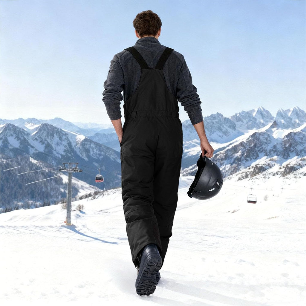 2026 Men's Solid Color Ski Bib Insulated Warm Winter Snowsuits | Waterproof Windproof Snowboard Baggy Pants Thermal