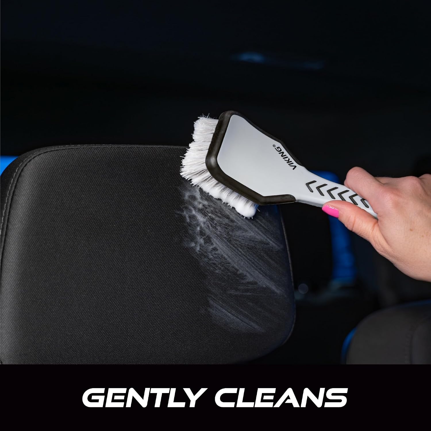 Upholstery Cleaner Scrub Brush Accessory for Cars | Cleaning Brush for Seat Covers and Car Detail Kit, Ergonomic Grip