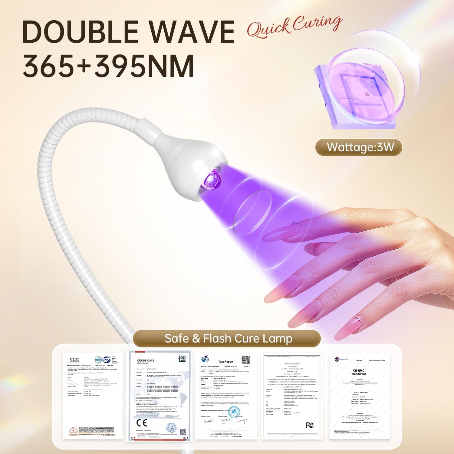 LED Nail Lamps Flexible Gooseneck Lamp Gel Polish Curing Light White | Quicky Dry Nail Manicure Dryer Plug Play