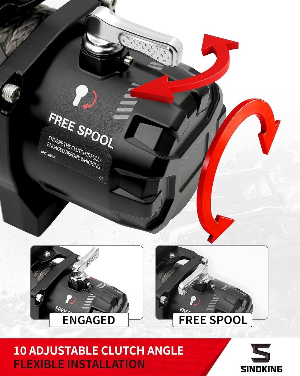 PRO Series 13500 lb Electric Winch, 12V Towing Winch, Synthetic Rope, 2-in-1 Wired/Wireless Remote, Waterproof IP67