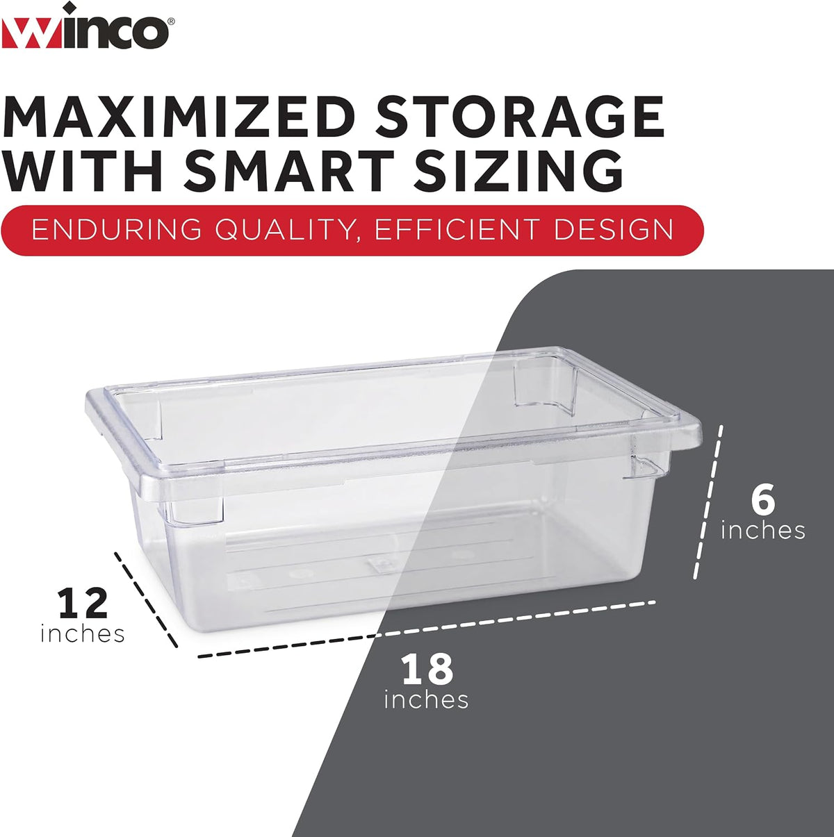 Polycarbonate Food Storage Box, 12 by 18 by 6-Inch