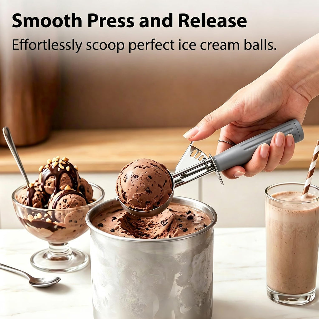 4 oz Ice Cream Scoop With Trigger, #8 Scoop, 1/2 Cup Portion Scoop