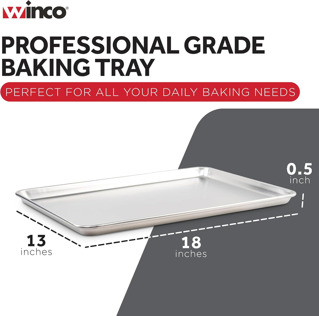13" x 18" Aluminum Sheet Pan, 1/2 Size, Reinforced Rim, Closed Bead