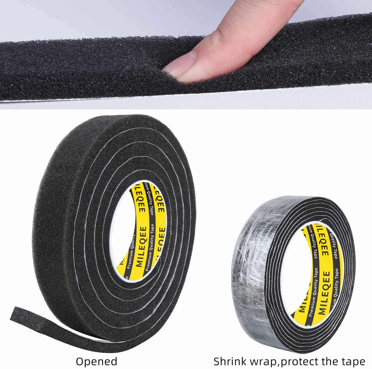 Single-Sided Adhesive Foam Tape,1PACK 1.18in x 6.6FT,Black