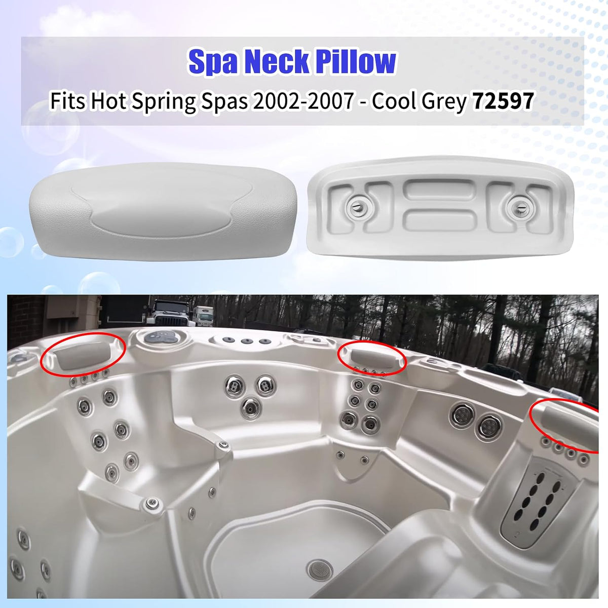 2 Pcs 72597 Spa Pillow Replacement for Hot Spring Highlife Series 2002-2007