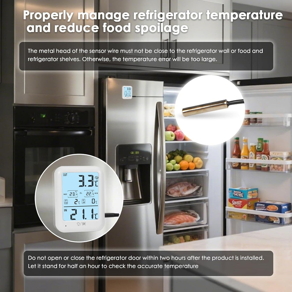 Digital Fridge Freezer Thermometer with Alarm, Backlight & Magnet(1)