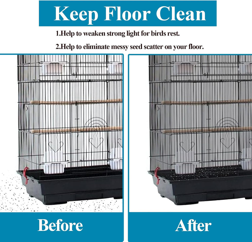 Large Bird Cage Seed Cather,Bird Cage Cover Adjustable Soft Airy Skirt Guard Birdcage Nylon Mesh Net for Parrot