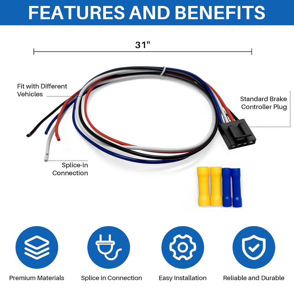 8506911 Universal Pigtail Trailer Brake Controller Wiring Harness