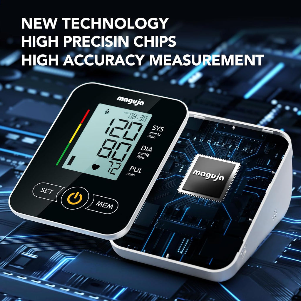 Upper Arm Blood Pressure Monitor Auto Digital for Home Use(Black) | Blood Pressure Machine,One-Button Design BP